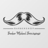 Barber Mustache Logo Fensteraufkleber (Blatt)