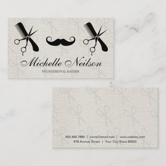 Barber Mustache | Scheren Comb Tools Visitenkarte (Vorne/Hinten)