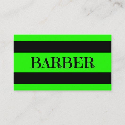 Barber Neon Green Business Card Visitenkarte (Vorderseite)