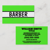 Barber Neon Green Visitenkarte (Vorne/Hinten)