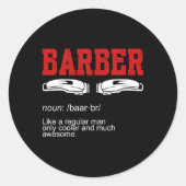 Barber Noun Runder Aufkleber (Vorderseite)