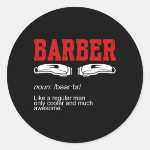 Barber Noun Runder Aufkleber