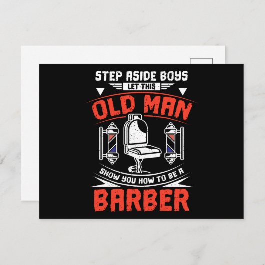 Barber Old Man Postkarte (Vorne/Hinten)