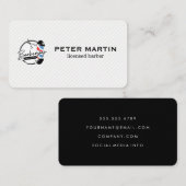 Barber Pole and Scissors | Hair Cut Logo Visitenkarte (Vorne/Hinten)