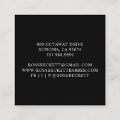 Barber Pole Barber Hair Stylist Schwarz-weiß Quadratische Visitenkarte (Rückseite)