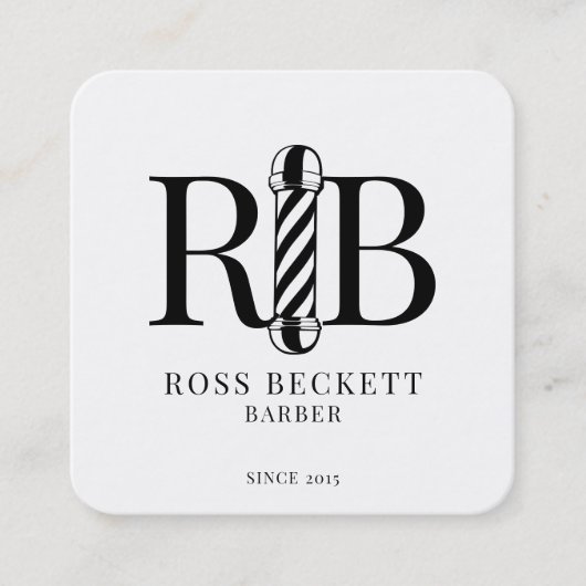 Barber Pole Barber Hair Stylist Square Business C Quadratische Visitenkarte (Vorderseite)