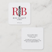 Barber Pole Barber Hair Stylist Square Business C Quadratische Visitenkarte (Vorne/Hinten)