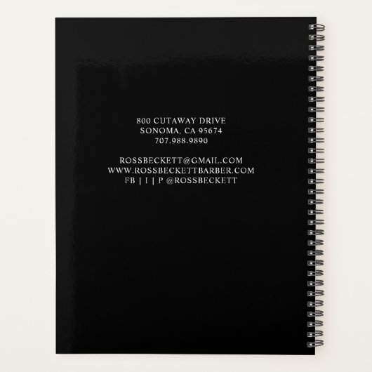 Barber Pole Barber Schwarz-weiße Ernennung Planer (Rückseite)