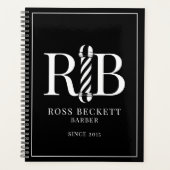 Barber Pole Barber Schwarz-weiße Ernennung Planer (Vorderseite)