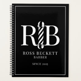 Barber Pole Barber Schwarz-weiße Ernennung Planer