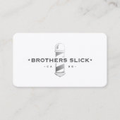 Barber Pole Barbershop Minimal Weiße Loyalität Visitenkarte (Vorderseite)