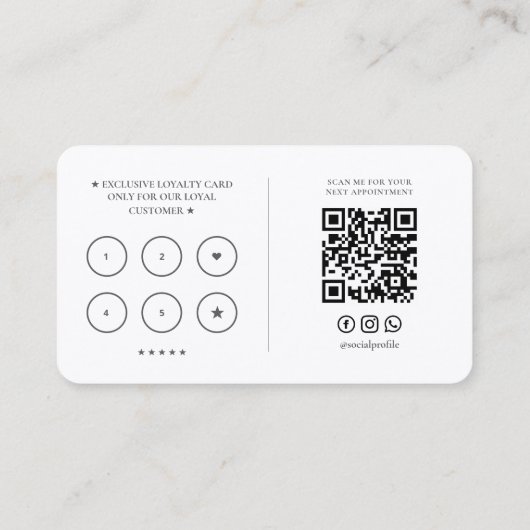 Barber Pole Barbershop Minimal Weiße Loyalität Visitenkarte (Rückseite)