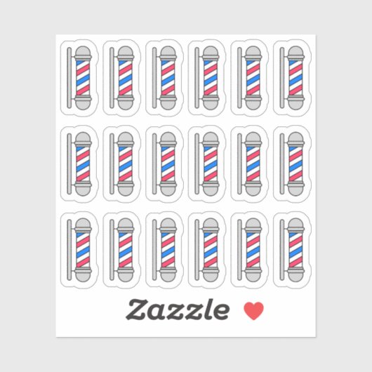Barber Pole Barbershop Salon Haarbcut Planner Aufkleber (Blatt)