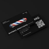 Barber Pole Black Red White Blue Barbershop Visitenkarte
