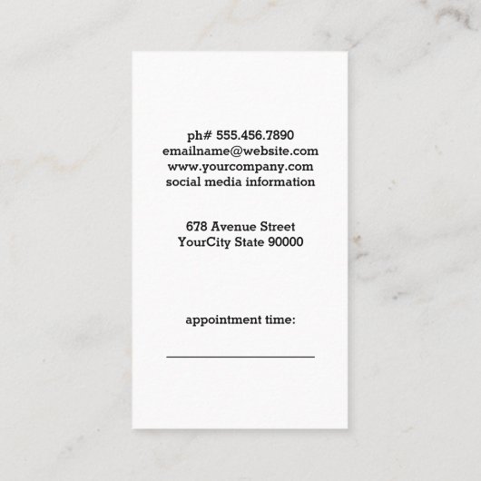 Barber Pole Candy Striping Terminkarte (Rückseite)