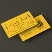 Barber Pole Classic Yellow Barbershop Loyalty Card Visitenkarte