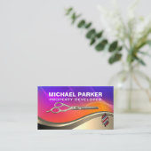 Barber Pole | Farbenfrohe Abstrakte Strahlung Visitenkarte (Stehend Vorderseite)