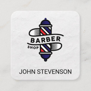 Barber Pole Friseursalon Holz Quadratische Visitenkarte
