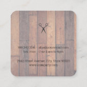 Barber Pole | Friseursalon | Holz Quadratische Visitenkarte (Rückseite)