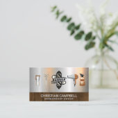 Barber Pole | Friseursalon | Metallbarberwerkzeuge Visitenkarte (Stehend Vorderseite)