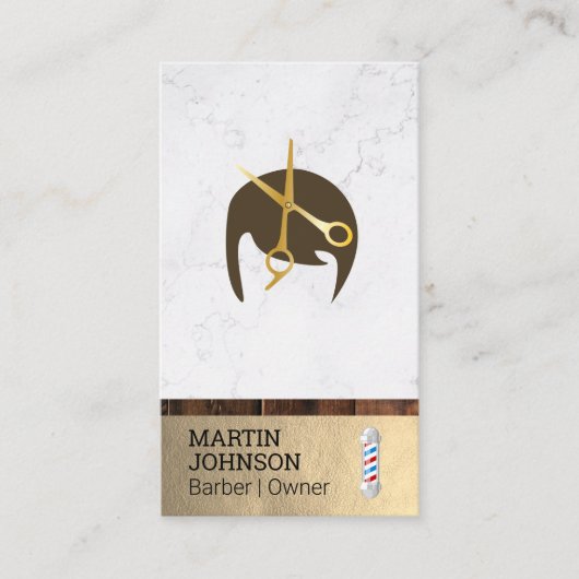 Barber Pole | Friseurschere Stilvolle Haare Visitenkarte (Vorderseite)