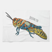 Barber pole grasshopper cartoon illustration  geschirrtuch (Horizontal)