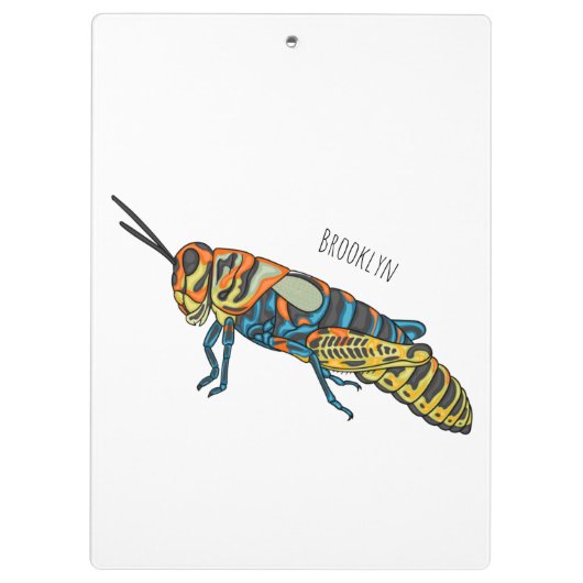 Barber pole grasshopper cartoon illustration  klemmbrett (Rückseite)