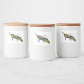 Barber pole grasshopper cartoon illustration lebensmitteletikett (Flaschen)