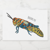 Barber pole grasshopper cartoon illustration lebensmitteletikett (Einzelnes Label)