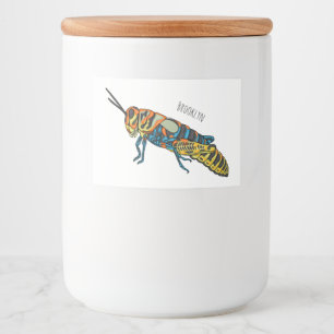 Barber pole grasshopper cartoon illustration lebensmitteletikett