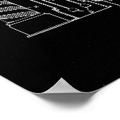 Barber Pole Illustration Black Art Patent Print Poster (Ecke)