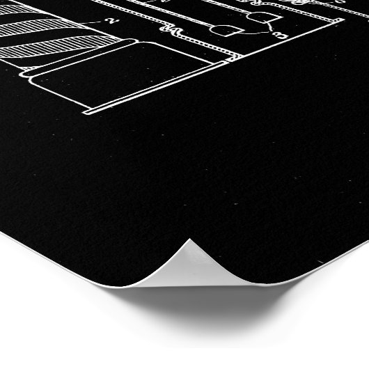 Barber Pole Illustration Black Art Patent Print Poster (Ecke)