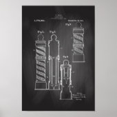 Barber Pole Illustration Chalkboard patent print Poster (Vorne)