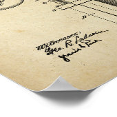 Barber Pole Illustrationen Patent Print Poster (Ecke)