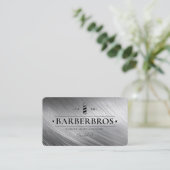 Barber Pole Imitats Silver Barbershop Loyalität Visitenkarte (Stehend Vorderseite)