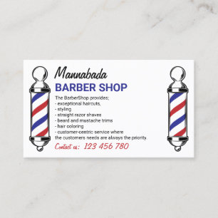 Barber Pole individuelles Foto Visitenkarte