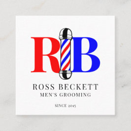 Barber-Pole-Logo Barber-Hair-Stylist-Visitenkarte Quadratische Visitenkarte