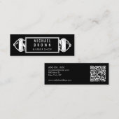 Barber Pole-Logo mit QR-Code Mini Visitenkarte (Vorne/Hinten)