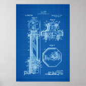 Barber Pole Poster Patent Illustrationen BluePrint (Vorne)
