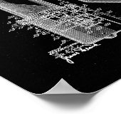 Barber Pole Poster Patent Illustrationen schwarz (Ecke)