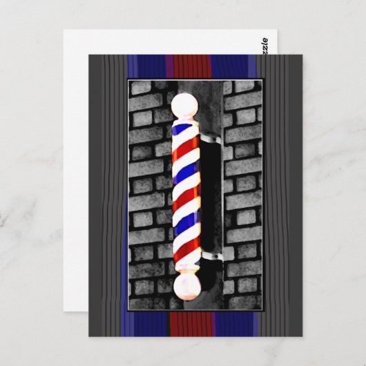 Barber Pole Postkarte (Vorne/Hinten)