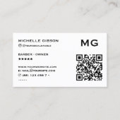 Barber Pole Red White Blue Glow Barbershop Retro Visitenkarte (Rückseite)