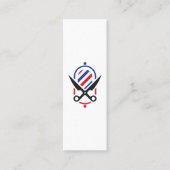 Barber Pole-Schere-Logo Mini Visitenkarte (Vorderseite)