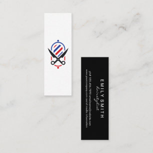 Barber Pole-Schere-Logo Mini Visitenkarte