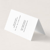 Barber Pole Visitenkarten (Rückseite)