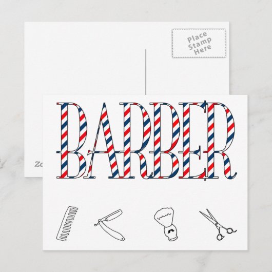 Barber Postkarte (Vorne/Hinten)