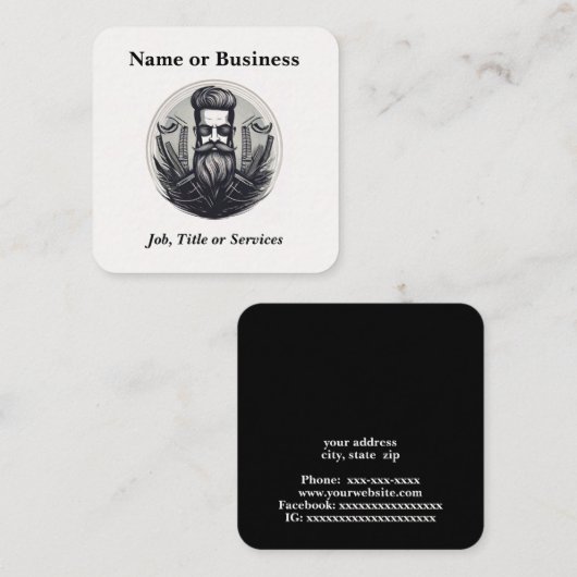Barber Quadratische Visitenkarte (Vorne/Hinten)
