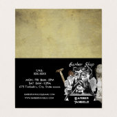 Barber Razor & Gold Schwarz Beruflich geklappt Visitenkarten (Außenseite Aufgefaltet)