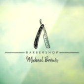 Barber Razor Logo Business Fensteraufkleber (Blatt 3)