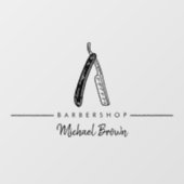 Barber Razor Logo Business Fensteraufkleber (Blatt)